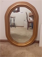Vintage Oval Gold Framed Wall Mirror