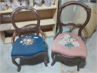 Vintage/Antique Lot of 2 Balloon Back Chairs