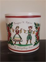 Vintage Bauer Pottery Strawberry Motto Canister