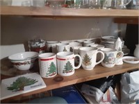 Vintage Lot of Christmas Mugs and Dishes