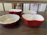 Lot of 4 Red Baking Bowls