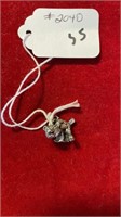 sterling silver Bear Cat "C" pendant
