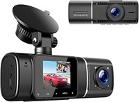 Dual 1080P Dash Cam w/GPS, Campark Front and Ins