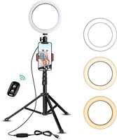 Ulalov 3 Color 9 Stand Selfie Ring Light with Mi