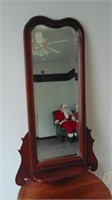 Bevel Edge Mahogany Hall Mirror w/ Shelf