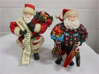 Pair of 10" Santa Figurines