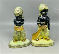 pair of mid century figurines 8" tall