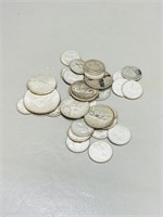 Canadian 50¢, dimes & quarters 1967 and older -94g