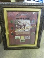 The Forty Niners framed gold coins stamps