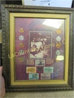 The Trailblazers framed  coins stamps