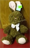 Plush Bunny Toy. Brown w/pink. New.