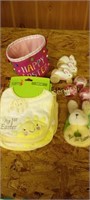 Baby 1st Easter Baby Bibs, Rattle and toys.