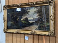 Painting in Antique Frame - 25" x 45"
