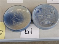 Blue & White Stoneware Soap Dishes