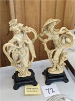 Pair of Carved Soapstone Figurines