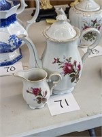 Porcelain Teapot and Creamer
