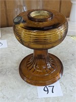 Amber Glass Oil Lamp Base