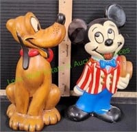 8.5" Pluto & Mickey Mouse Ceramic Statue