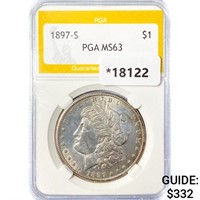 1897-S Morgan Silver Dollar PGA MS63