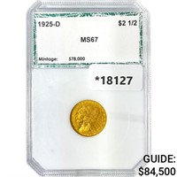 1925-D $2.50 Gold Quarter Eagle PCI MS67