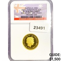 2005 $25 7.8g Australia Gold NGC PF70 UC
