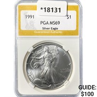 1991 American Silver Eagle PGA MS69