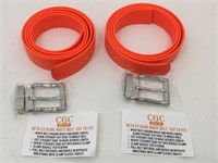 Pair of New EZ Glide, cut to fit belts. Orange.