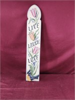28x5 live laugh love wooden hanging