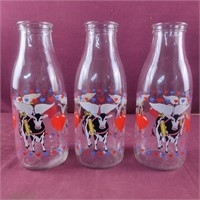 3 Cupid Cow Milk Bottles