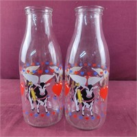 2 Cupid Cow Milk Bottles
