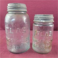 2 Atlas Jars with Zinc Lids