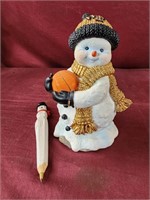Wake Forest snowman 7" and wood snowman pen