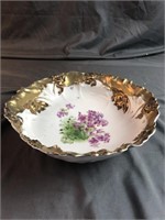 Porcelain Lamoges Lilacs Fruit Bowl
