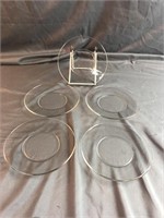 5 Clear Glass Small Cake Plates