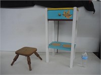 PRETTY HAND-CRAFTED STAND & LITTLE STOOL