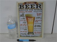 HOW TO ORDER A BEER AROUND THE WORLD TIN SIGN