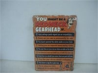 YOU MIGHT BE A REDNECK GEARHEAD IF...TIN SIGN