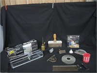TILE CUTTER,OIL CAN,HAND TOOLS,BOOK,PULLY,ETC.
