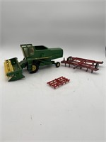 John Deere combine & 2 toy farm tillage