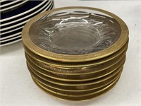 Glass & Brass Dessert Plates