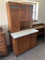 Hoosier cabinet with porcelain top in rare