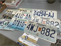 8 Missouri License Plates