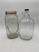 2-large glass jars