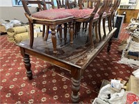 Period Style Board Room Table & 9 Chairs
