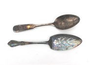 TWO SILVER PLATE SPOONS