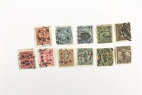 ELEVEN USED OLD CHINA STAMPS