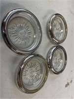 Silver Plate/Glass Coasters
