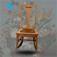 Wooden Art Deco Style Vintage Rocking Chair