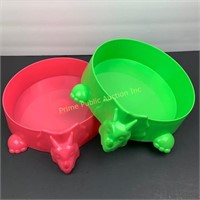 Bullseyes 2PK 12" Plastic Pet Bowl, Dragon Style,