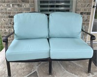 Outdoor Metal Love Seat With Cushions